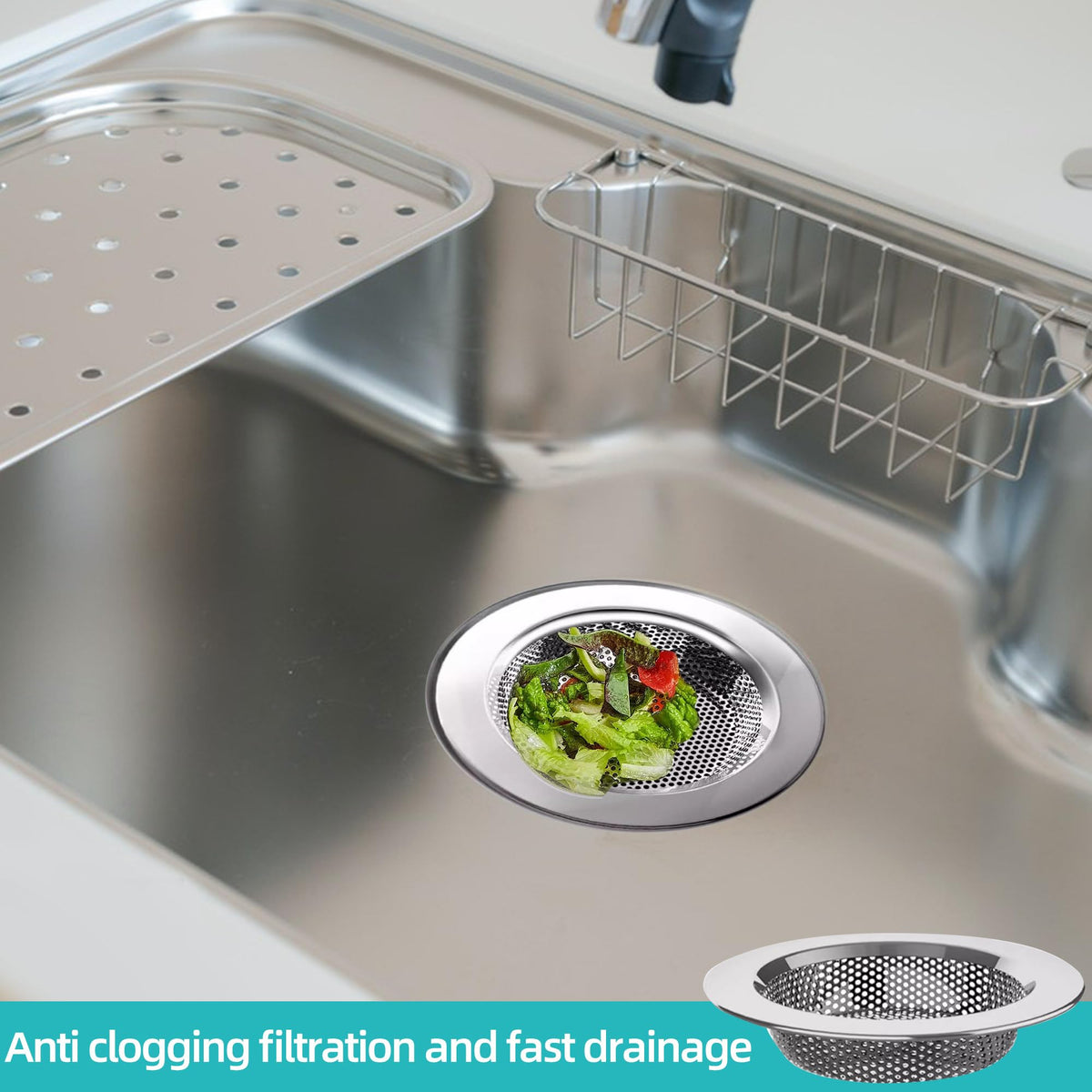 4PCS Stainless Steel Kitchen Sink Strainer Plug, Sink Strainer for Shower