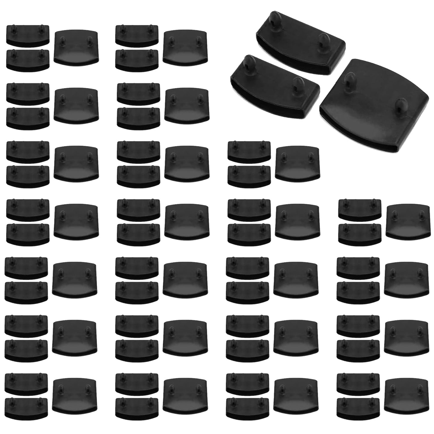 Oenothera 72 Pieces Plastic Bed Slat Caps, Bed Slat Holders Caps, Side and Center Bed Slats Holders Replacement for Holding Securing Wooden