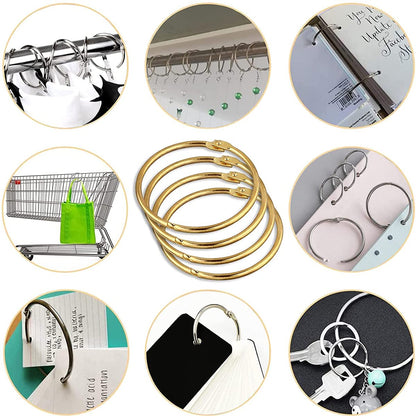 24Pcs Shower Curtain Rings, Rustproof Metal Round Shower Ring Hooks for Bathroom, Decorative Shower Curtain Rings for Shower Rods Curtains (Gold)