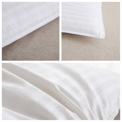 HOMEFOUCS Luxury Feather and Down Pillows, pack of 2 100% Cotton Shell, Soft Hotel Quality Pillows (40% Down)