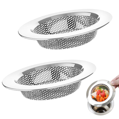 2 Pcs Kitchen Sink Strainer Hair Catcher for Shower Drain Stainless Steel Standard Sink Drain Protector Hair Catcher for Kitchen Bathroom Shower