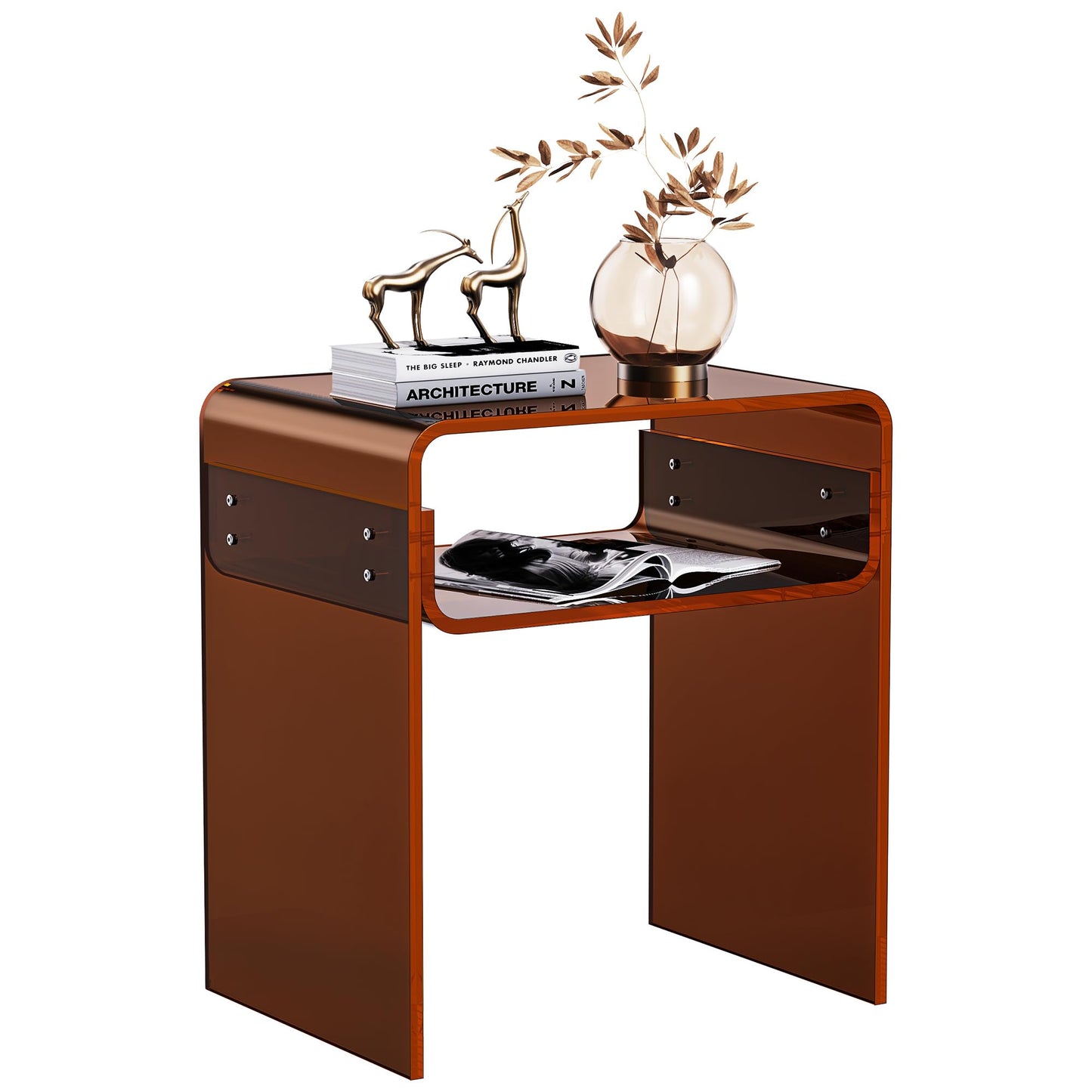 solaround Acrylic Side Table, Dark Brown