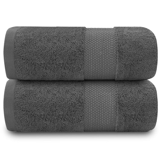 GC GAVENO CAVAILIA 100% Cotton Pack of 2 Bath Sheets, Premium Quality 700 GSM Fade Resistant Extra Absorbent Towels, Charcoal, 2PK