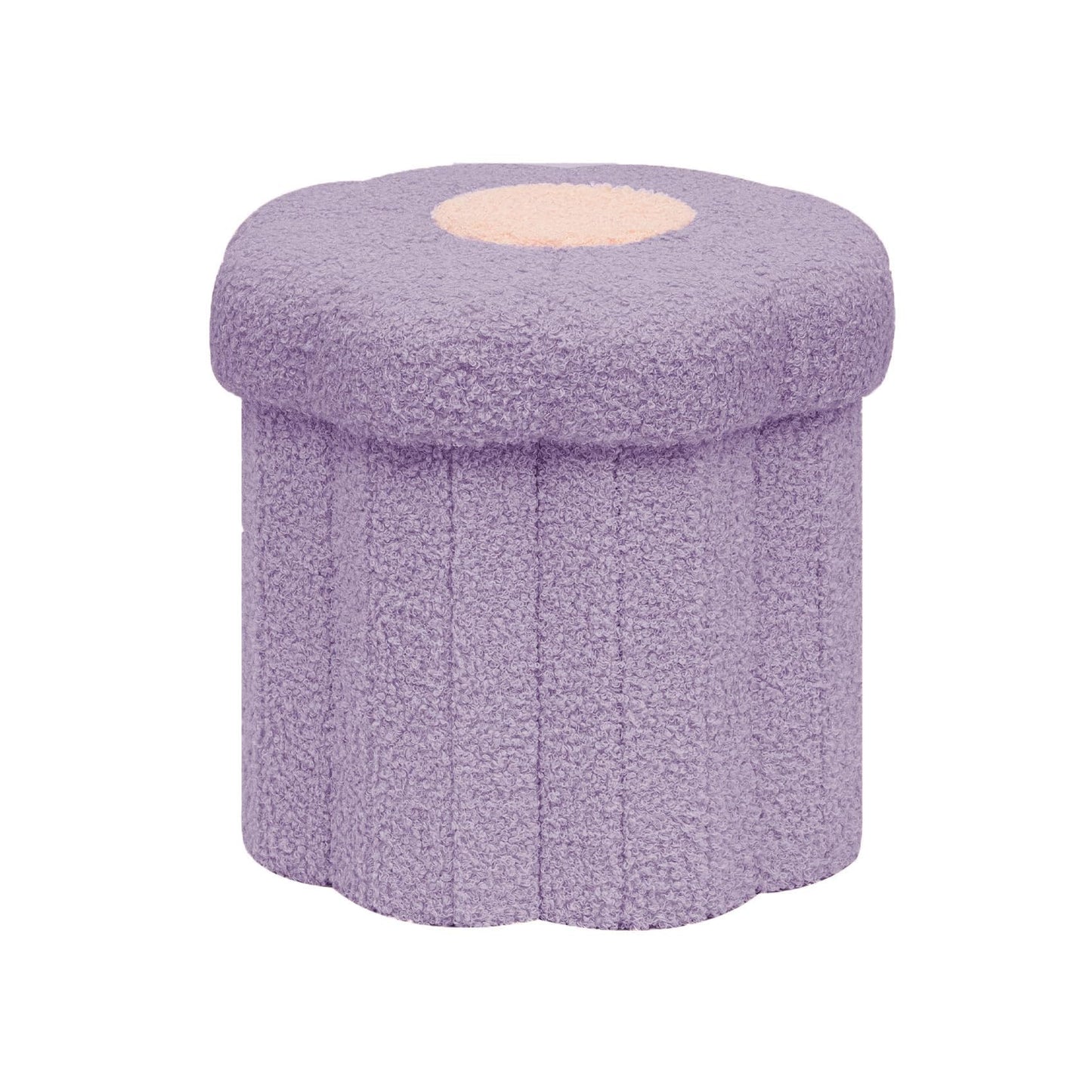 Bonlife Flower Shape Ottoman with Lid, Folding Footrest, Small Storage Box