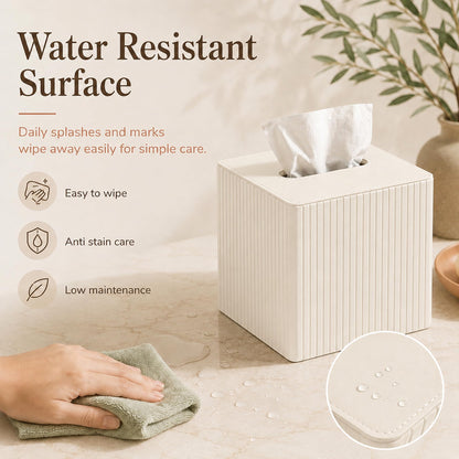 Tissue Box Cover & Square Tissue Holder –15x15x15cm PU Leather Cube