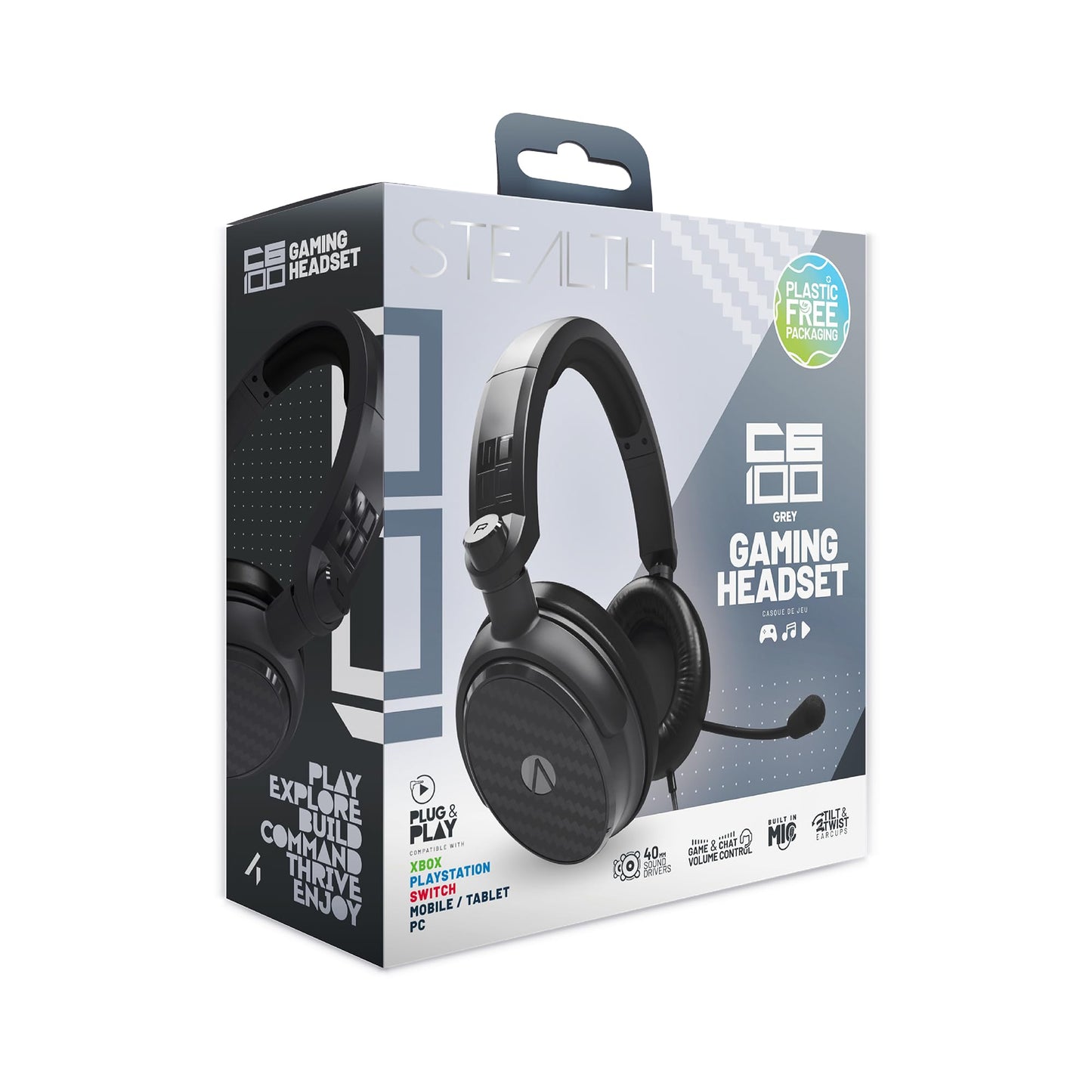 STEALTH C6-100 Gaming Headset Range (Matte Grey)