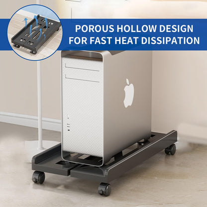 Eidoct Adjustable Under Desk Computer Tower Holder Mobile Pc Stand with 4 Wheels Fits Most PC (Multi-hole)