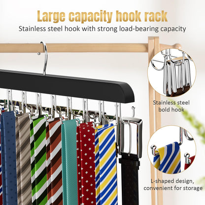 Belt Tie HANGER 20 Hooks 2 in 1 Hanger for Closet Max 30 Belts with 30 Ties Capacity