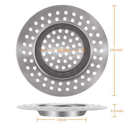 (Set of 2) Stainless Steel Kitchen Sink Strainer Plug, Standard Strainer Drain Protector for Bathroom/Kitchen