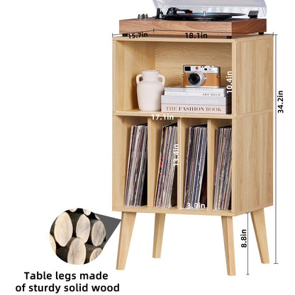 LELELINKY Record Player Stand, Turntable Stand Hold Up To 160 Albums