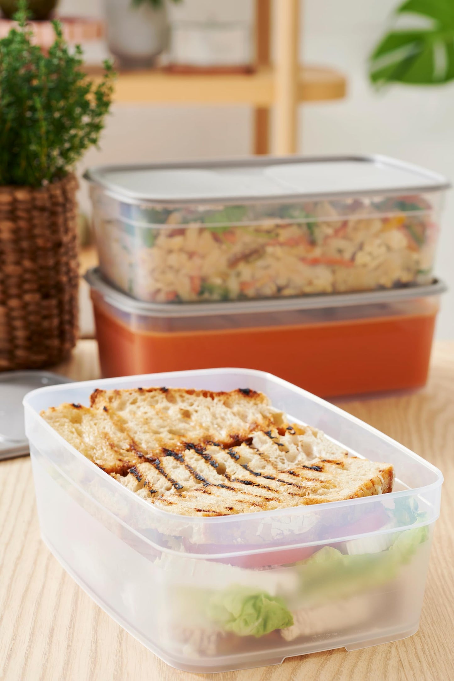 SmartStore Leakproof Food Storage Container 2,2L - Set of 4 | Dishwasher, Fridge, Microwave Safe | Lunch Box Meal Prep | Food Approved, BPA Free