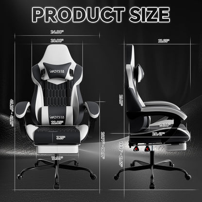 Gaming Chair, Ergonomic Gaming Chair with Footrest and Lumbar Support, Computer Chairs