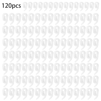 Curtain Hooks Plastic White Pack of 120, 2.8x1.2cm, Drapery Hooks for Windows, Doors and Shower Curtains Fits Most of Curtains