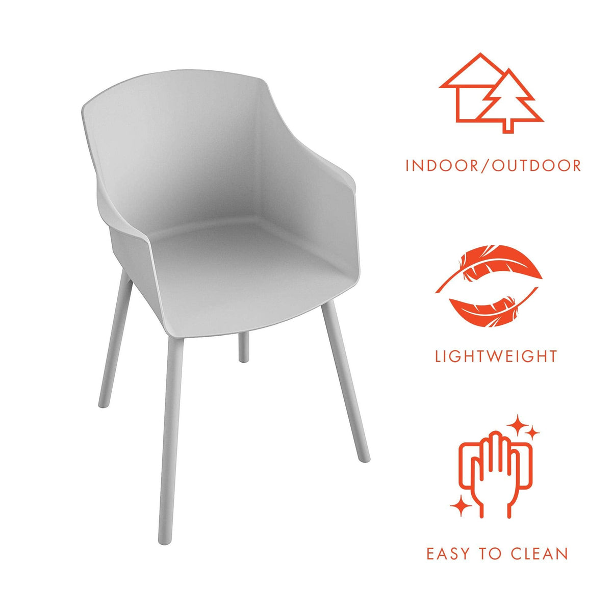 Dorel Home Camelo Collection Light Gray Dining Chairs, 2-Pack