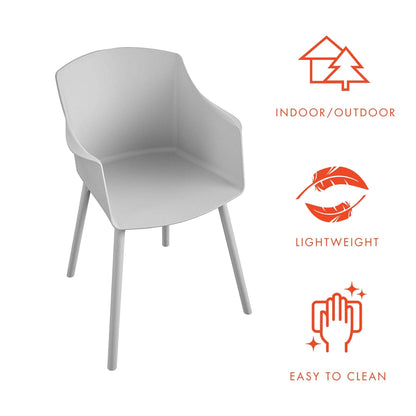 Dorel Home Camelo Collection Light Gray Dining Chairs, 2-Pack