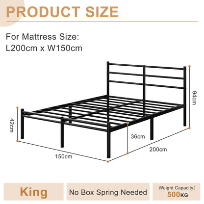 Yicensen King Size Bed Frame with Headboard and Footboard