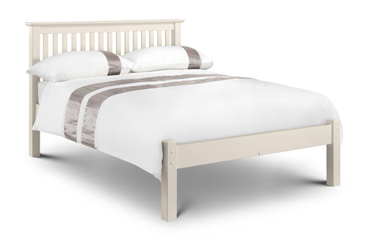 Julian Bowen Barcelona Low Footend Bed - Stone White Wooden Beds