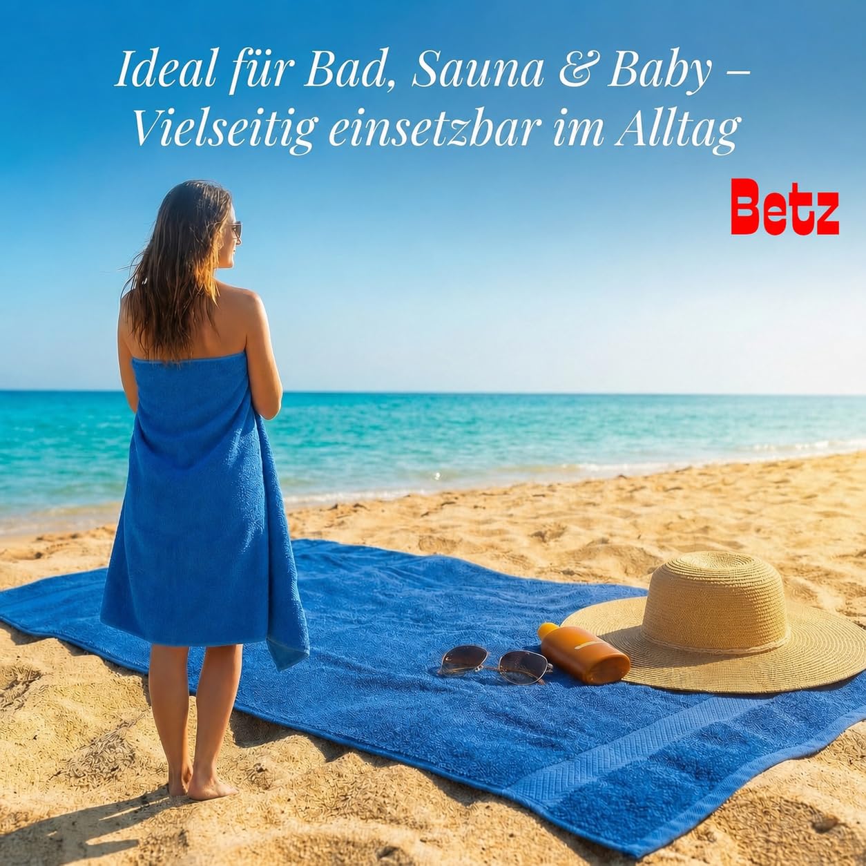 Betz XXL Bath Towel PALERMO 100% Cotton Size 100x200 cm color blue