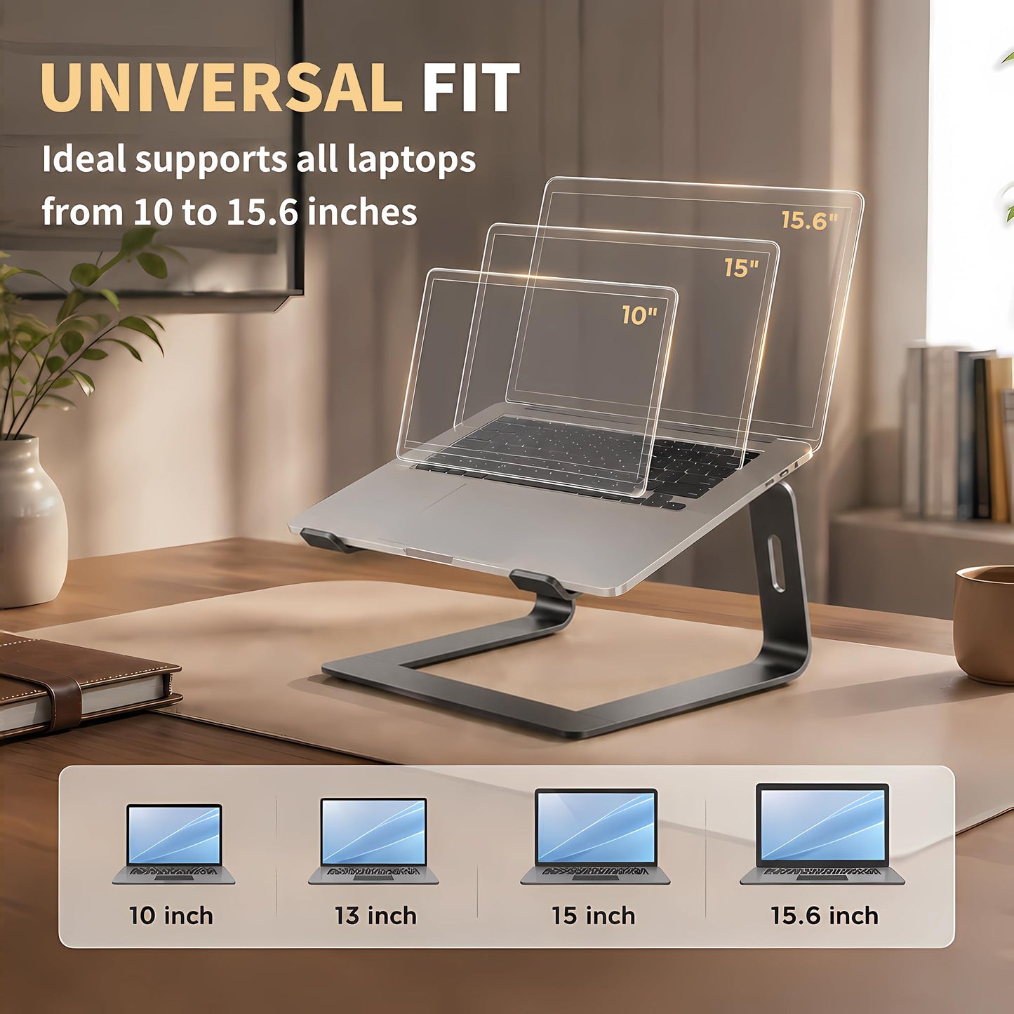 Orionstar Laptop Stand for Desk, Aluminum Laptop Riser, Portable Computer Stand for Apple Mac MacBook Air Pro 10-15.6 Inch Notebook Computer