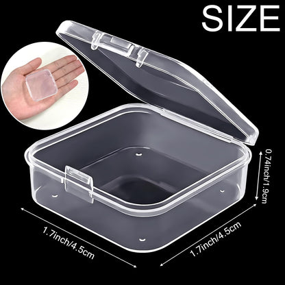 Qualsen 12 Pieces Small Clear Plastic Storage Boxes with Lids, Rectangular Craft Storage Box for Collecting Beads, Earrings, Jewelry, Seeds, Coins
