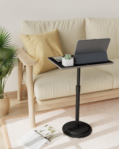 GUOHNHE Rectangle Side Table, Height Adjustable Stand, 1 Pack, Black