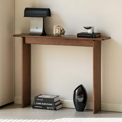 YESWOOD Solid Wood Console Table for Entryway, Narrow Entrance Table for Small Spaces, Modern Entryway Table with Wall-Fit Design