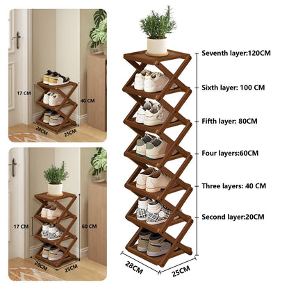 Simcat 3 Tier Shoe Rack Space Saving Natural Bamboo Organiser Easy Assembly