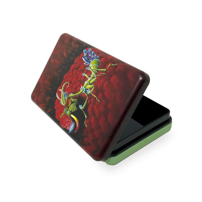 Rigasz Pack of 2 Mini Metal Tin Boxes with Lids, 100 x 65 x 20 mm. Beautiful art designs suitable for small items and various craft projects