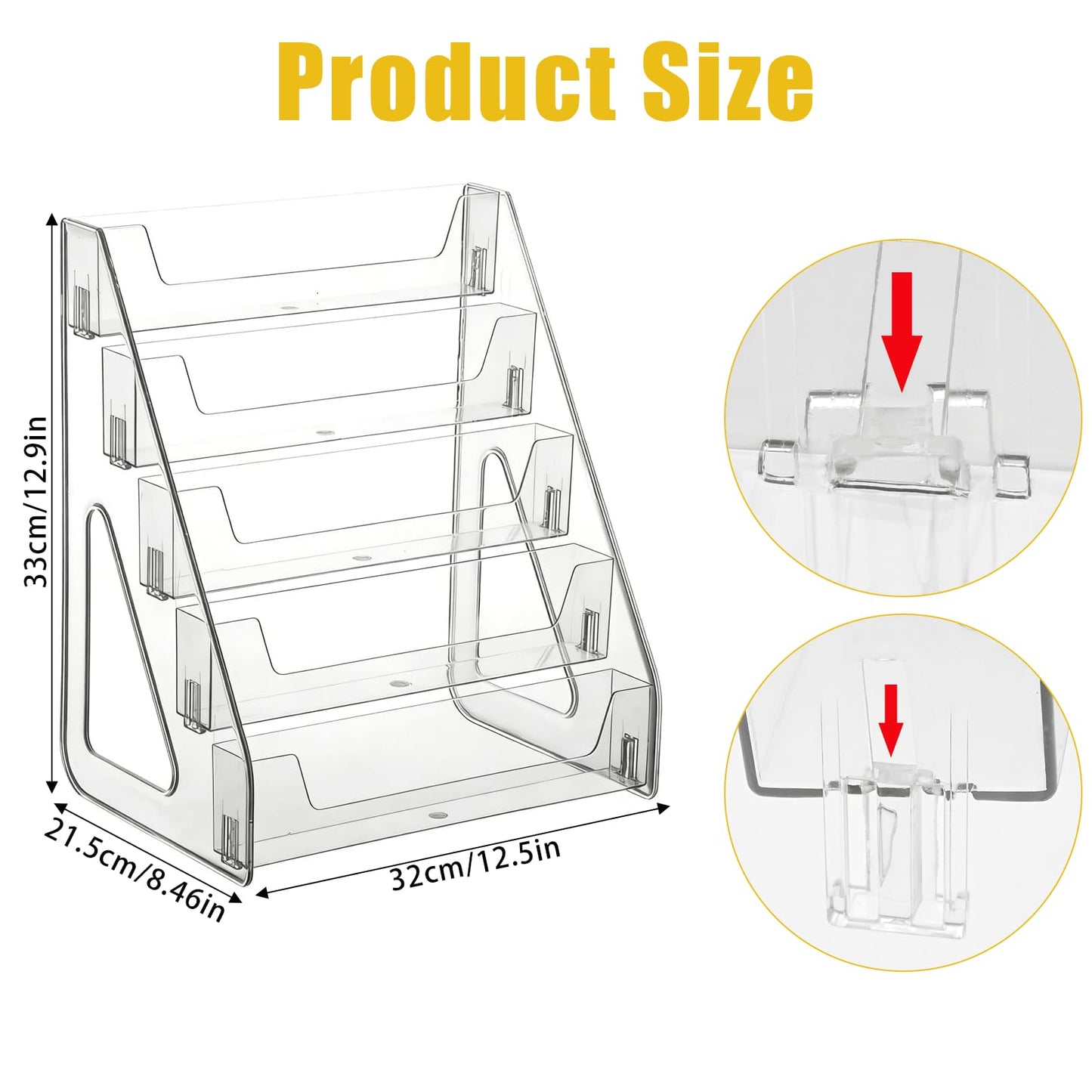 WEXFFU 5-Tier Card Display Stand, PET Material Trading Card Display Stand, Clear Display Case for Card Collection & Show, Greeting Card Organiser