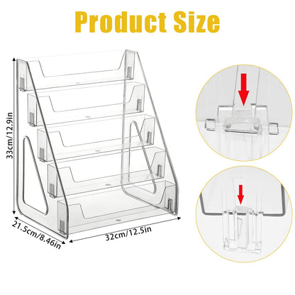 WEXFFU 5-Tier Card Display Stand, PET Material Trading Card Display Stand, Clear Display Case for Card Collection & Show, Greeting Card Organiser