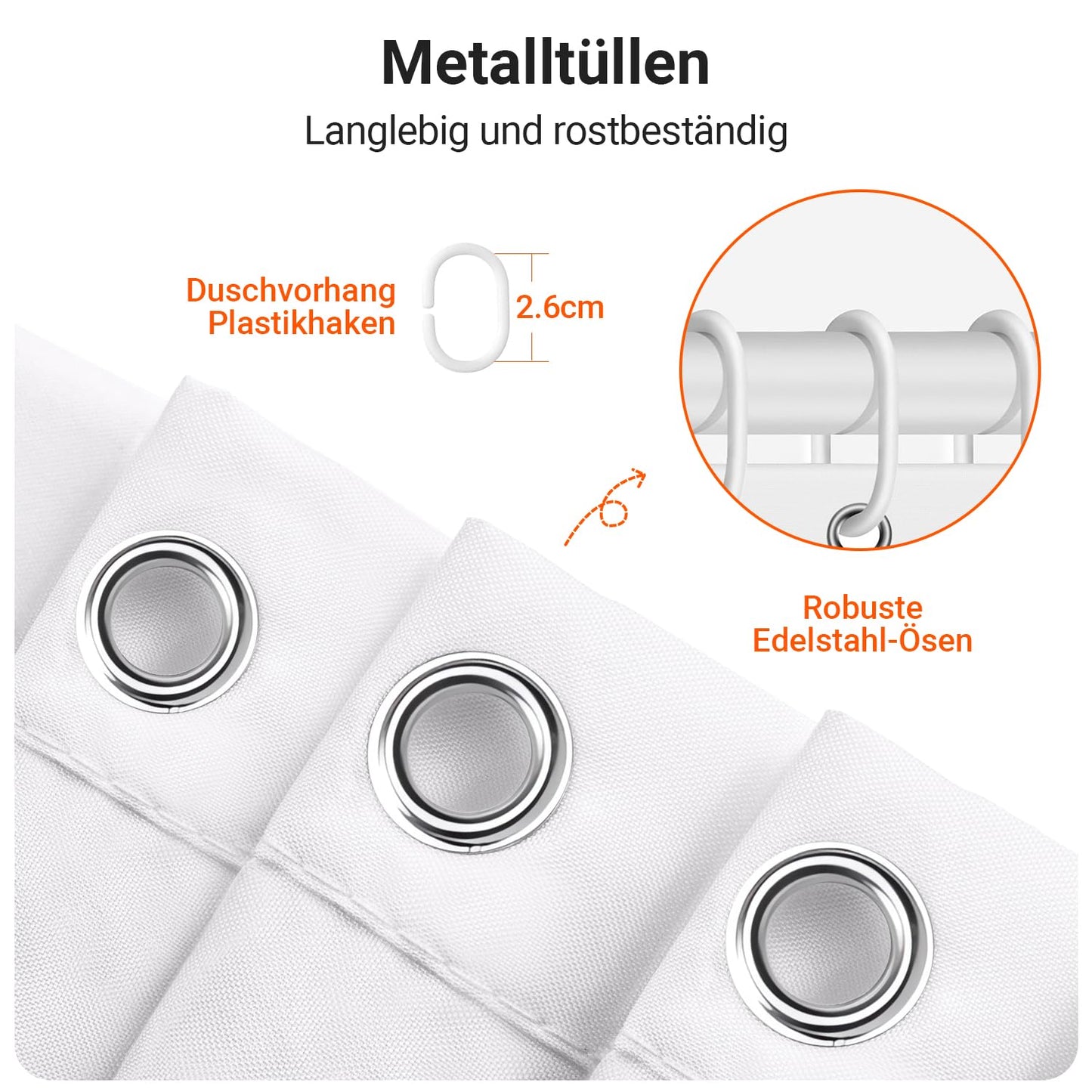 Lerores Shower Curtain 96x71 inch,Seabed Mould and Mildew Resistant,Waterproof,Washable Polyester Fabric Bath Curtains with Weight Tape,16 pcs Hooks