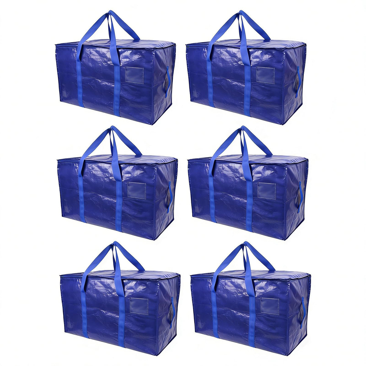 Snugkin Large Storage Bags 6 Pack 91L Moving Bags with Zips & Handles Heavy Duty Storage Boxes with Lids Water-Resistant Packing Bags for Home