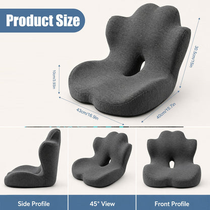 wiksite Seat Cushion Memory Foam - 2 in 1 Seat Cushion and Lumbar Support Pillow Ergonomic Car Seat Cushions for Driving Coccyx Cushion for Tailbone