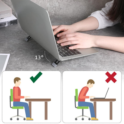 2 Pcs Portable Keyboard Riser, Three Tilt Angle Adjustable Foldable Invisible Laptop Riser, Zinc Alloy Mini Laptop Stand