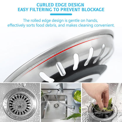 2 Pack Kitchen Sink Strainer, Stainless Steel Sink Plug Replacement, Sink Drain Stopper 3.15 Inch, Hole Diameter 80mm