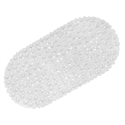 WELTRXE Non Slip Bath Mats for Inside Bath, 69 x 36 cm Clear Pebble Bath Mat Non Slip Anti Mould, Anti Slip Shower Mat