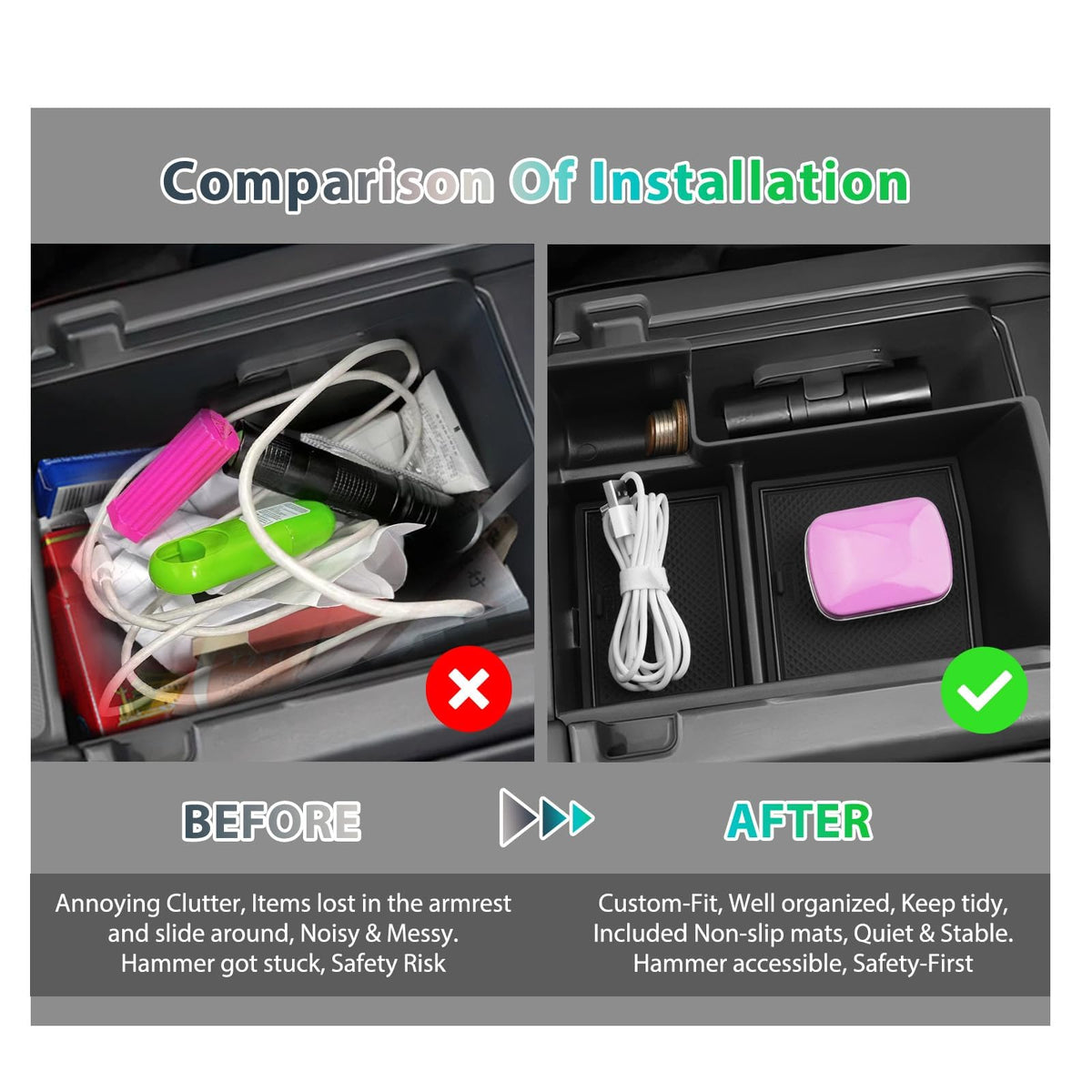 2-Piece GAFAT Compatible with BYD Seal U DM-i EV 2024 2025 2026 Centre Console Storage Box Set