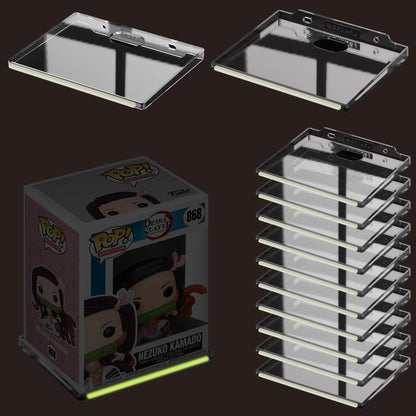 12 Pack Small Wall Shelf for Funko Pop Figures, Glow in The Dark, Clear