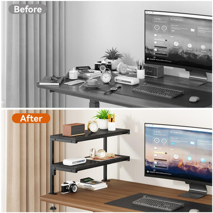 IBUYKE Clamp on Desk Shelf, 22.8” Large Desk Extender Shelves TMZ010B