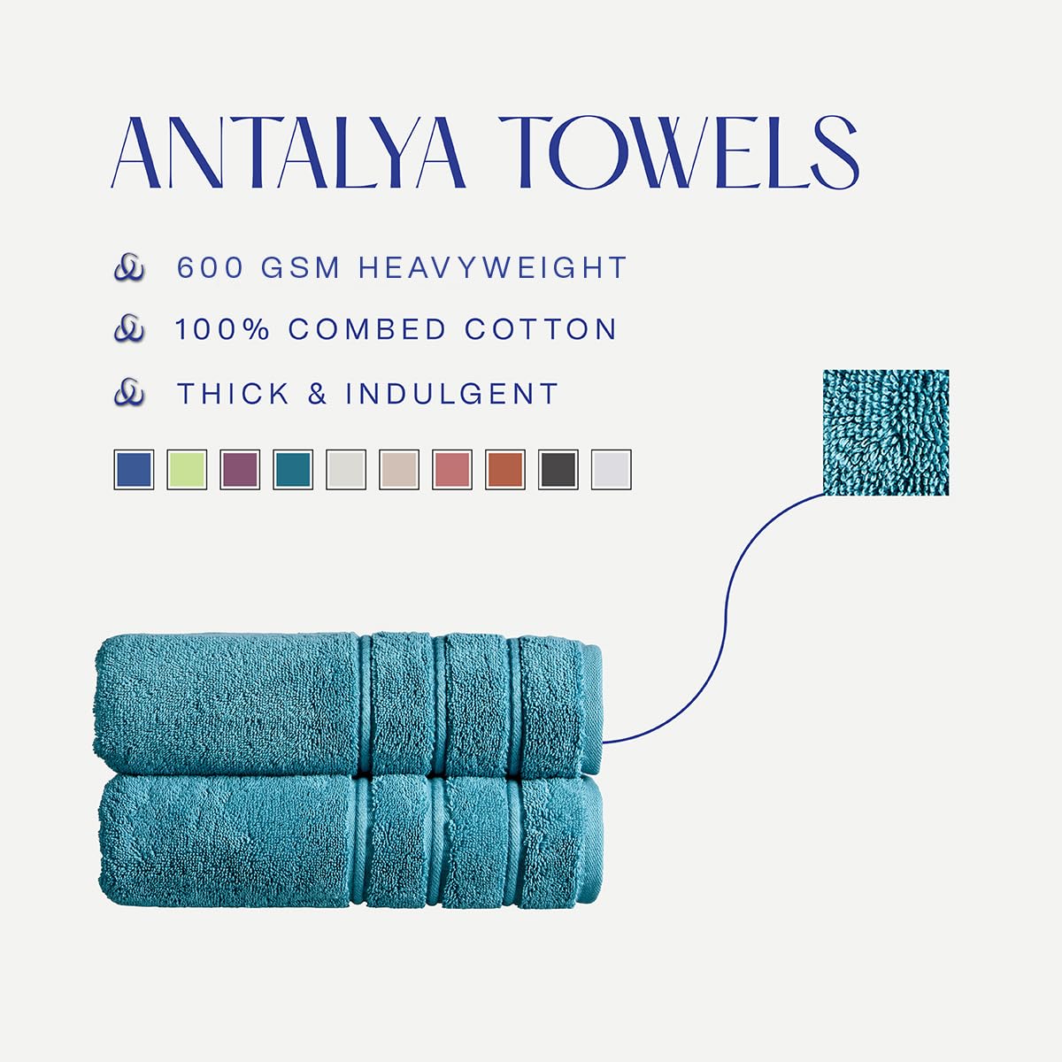 Christy Antalya Large Bath Sheets | Set of 2 | 100% Turkish Cotton | 600GSM | Soft Plush Luxury Bath Towels | 90cm x 150cm | Quick Dry | Jade Teal