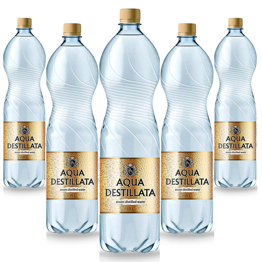 Distilled Water 7.5 Litres Steam Distilled Water Premium Quality Pack 5x1,5 L 100% Ultra Pure