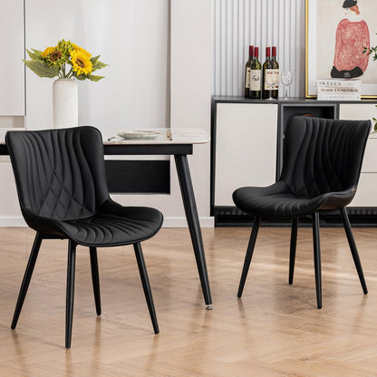 Kidol&Shellder Dining Chairs Set of 2, Modern Dining Room Chair, Black
