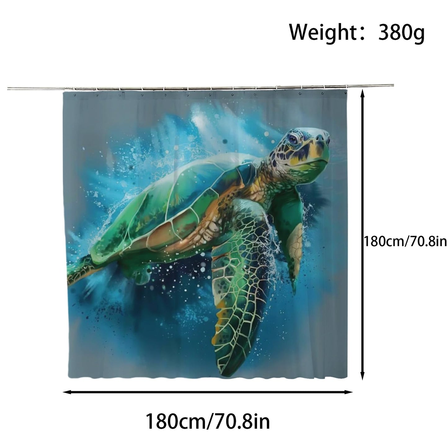 FAIRYGATE Blue Shower Curtain Outdoor Waterproof Garden Bath Curtains Waterproof Polyester Bathroom Window B9312