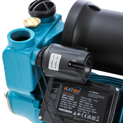 KATSU Water Booster Pump 150W, Auto Stop Start Automatic Pressure Control Self Priming Suitable for Home and Garden Water Taps 151434