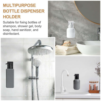 sourcing map 2 Pcs Shower Shampoo Bottle Holder, 1.1 Inch Adhesive Soap Bottle Dispenser Holder Wall Mount