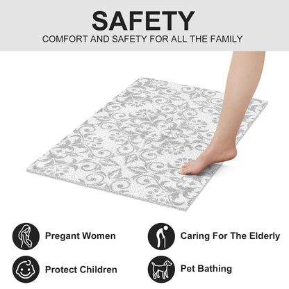 Mofonky Non Slip Shower Mat: 90 x 60 cm Large Shower Mats for Inside Shower - Soft PVC Loofah Trimmable Anti Slip Anti Mould Long Shower Matt