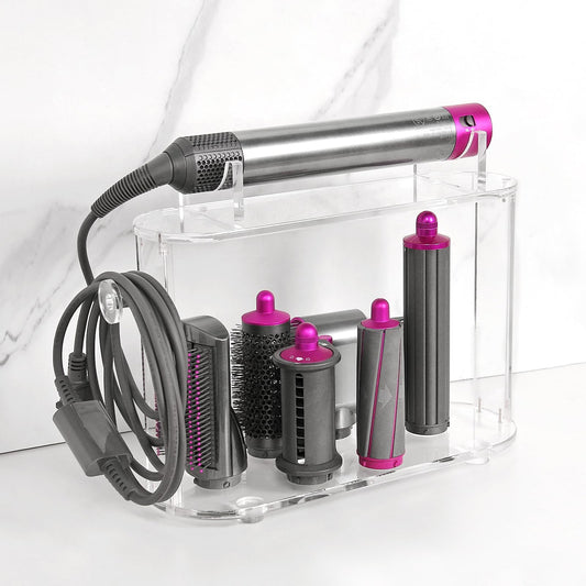 Affogato Storage Holder Compatible with Dyson Airwrap Styler Accessories, Acrylic 6 Holes Countertop Organizer Stand, Desktop Organizer for Storage