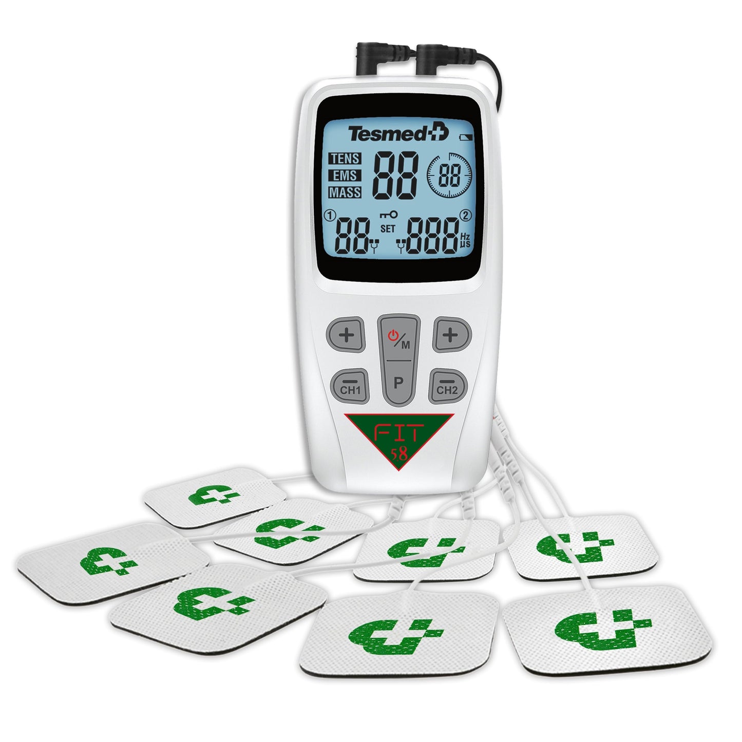 TESMED Fit Muscle Electrostimulator for EMS, TENS, Massage (3 in 1), 22 programs of which 6 are customizable, perfect for relieving Pain and