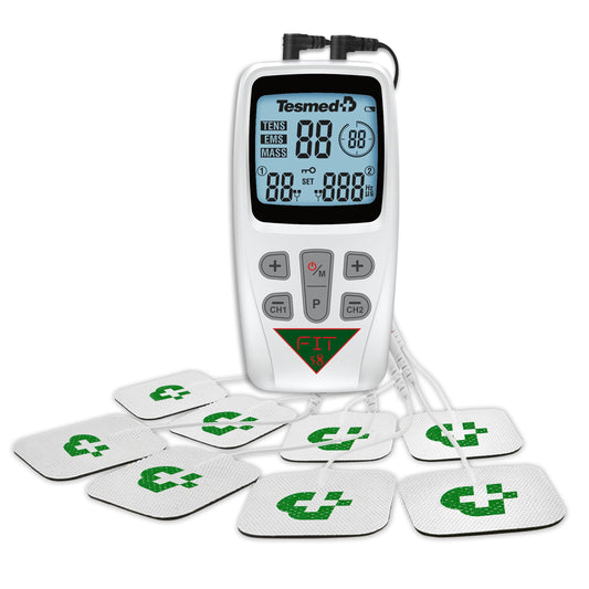 TESMED Fit Muscle Electrostimulator for EMS, TENS, Massage (3 in 1), 22 programs of which 6 are customizable, perfect for relieving Pain and