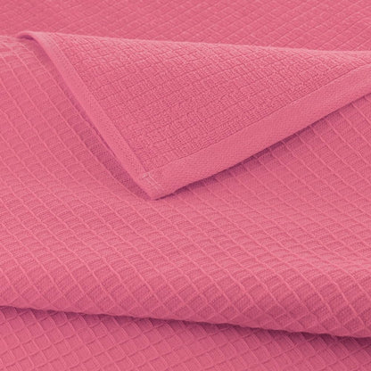 CASA COPENHAGEN Waffle 4-piece bath towel set – Pink, 70x140 cm, Egyptian cotton, designed in Denmark, for bathroom, kitchen & shower